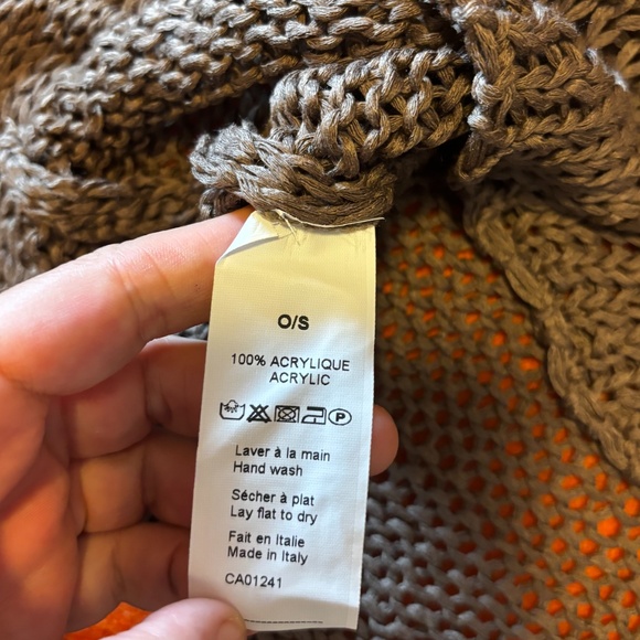 Brown ribbon mesh weave cropped sweater made in Italy NWT - Picture 6 of 7